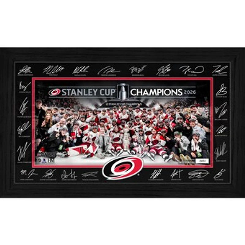 Highland Mint Carolina Hurricanes 2026 Stanley Cup Champions 12" x 20" Limited Edition Tradition Signature Frame