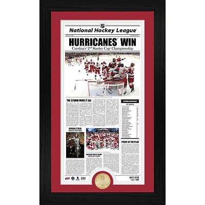 Highland Mint Carolina Hurricanes 2026 Stanley Cup Champions Limited Edition Front Page News Bronze Coin Photo Mint