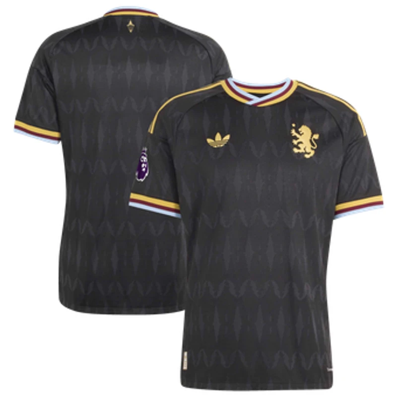 Men's adidas Black Aston Villa 2026/27 Away On-Field Authentic Patch Jersey