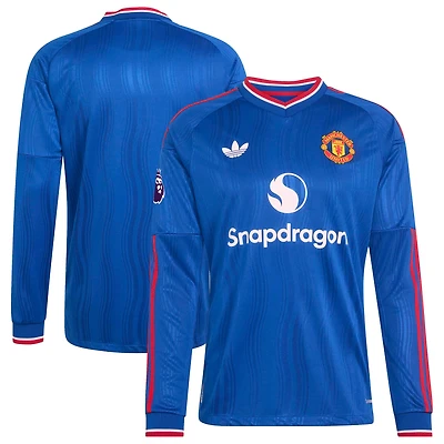 Men's adidas Royal Manchester United 2026/27 Away On-Field Authentic Long Sleeve Patch Jersey