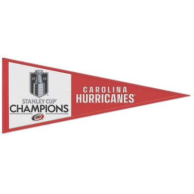 WinCraft Carolina Hurricanes 2026 Stanley Cup Champions 13" x 32" Wool Pennant