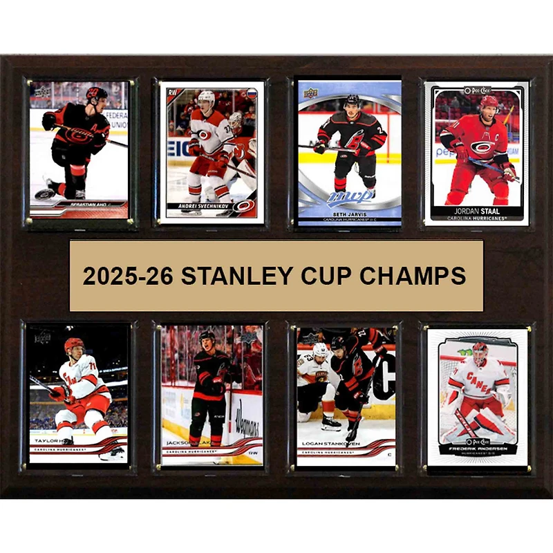 C&I Collectibles Carolina Hurricanes 2026 Stanley Cup Champions 12" x 15" Eight-Card Plaque