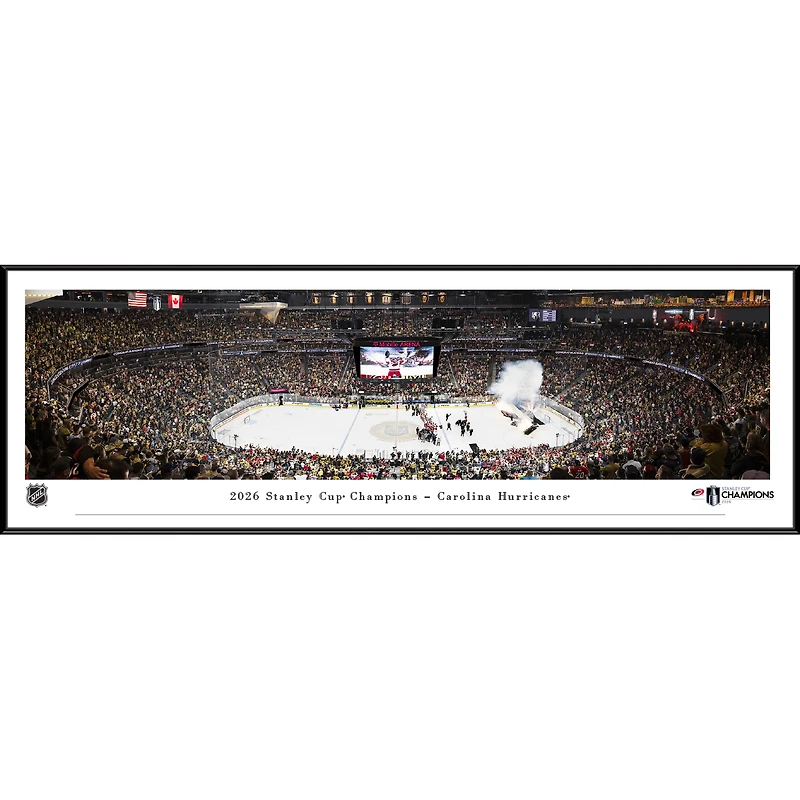 Blakeway Panoramas Carolina Hurricanes 2026 Stanley Cup Champions 13.75'' x 40.25'' Standard Framed Panoramic