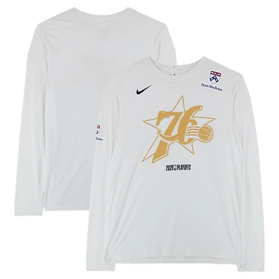 Philadelphia 76ers Team-Issued White Nike Long Sleeve Shirt from the 2026 NBA Playoffs