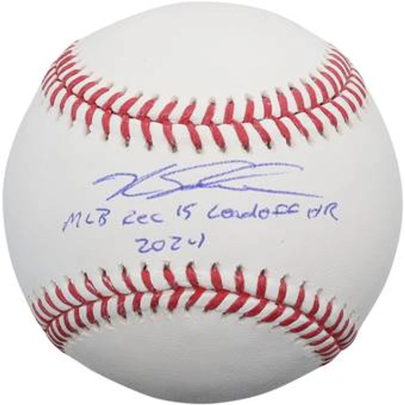 Kyle Schwarber Philadelphia Phillies Autographed Baseball with "MLB Rec 15 Leadoff HR 2024" Inscription - Limited Edition of 10