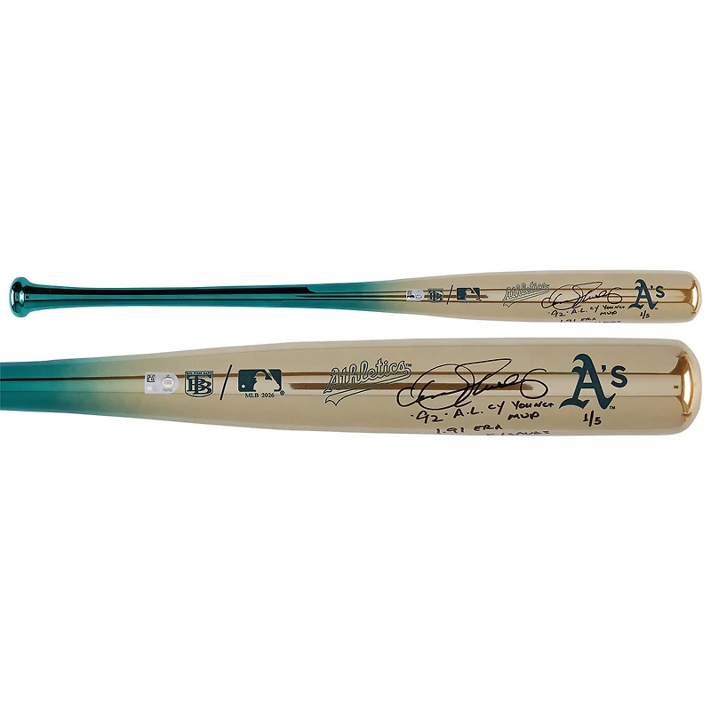 Dennis Eckersley Athletics Autographed Big Time Bats Chrome Bat with Multiple Inscriptions