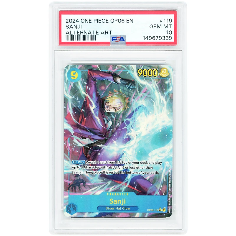 Sanji 2024 One Piece Wings Of The Captain Alternate Art #119 PSA Authenticated 10 Card
