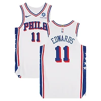 Justin Edwards Philadelphia 76ers Game-Used #11 White Nike Jersey vs. Boston Celtics on April 30, 2026 - Size 46+4