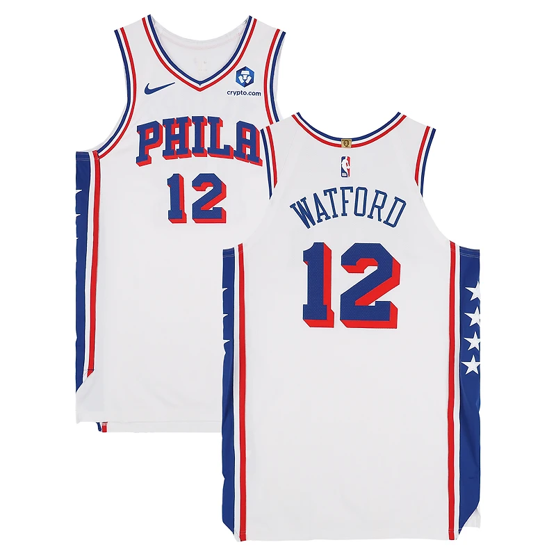 Trendon Watford Philadelphia 76ers Game-Used #12 White Nike Jersey vs. Boston Celtics on April 28, 2026 - Size 50+6