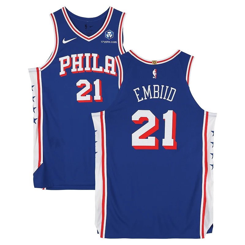 Joel Embiid Philadelphia 76ers Player-Issued #21 Royal Nike Jersey from the 2025-26 NBA Season