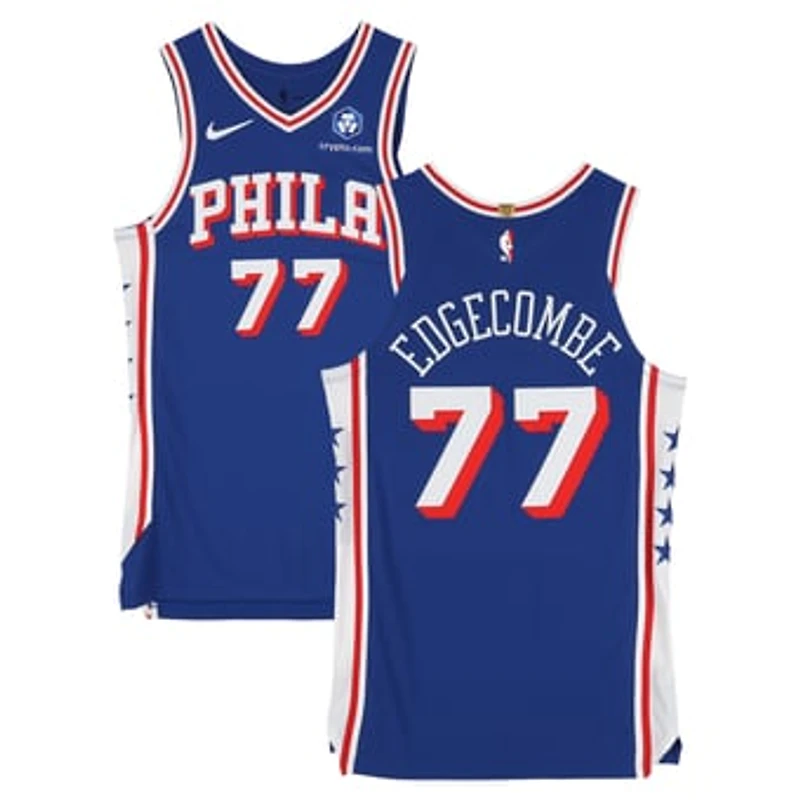 VJ Edgecombe Philadelphia 76ers Player-Issued #77 Royal Nike Jersey from the 2025-26 NBA Season - Size 46+4