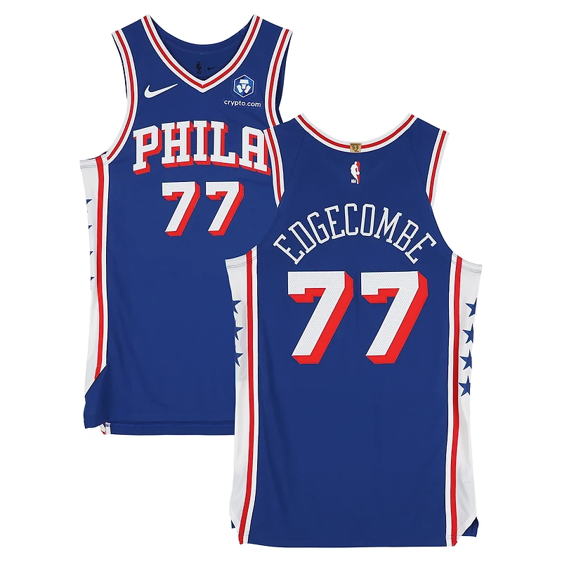 VJ Edgecombe Philadelphia 76ers Player-Issued #77 Royal Nike Jersey from the 2025-26 NBA Season - Size 46+4