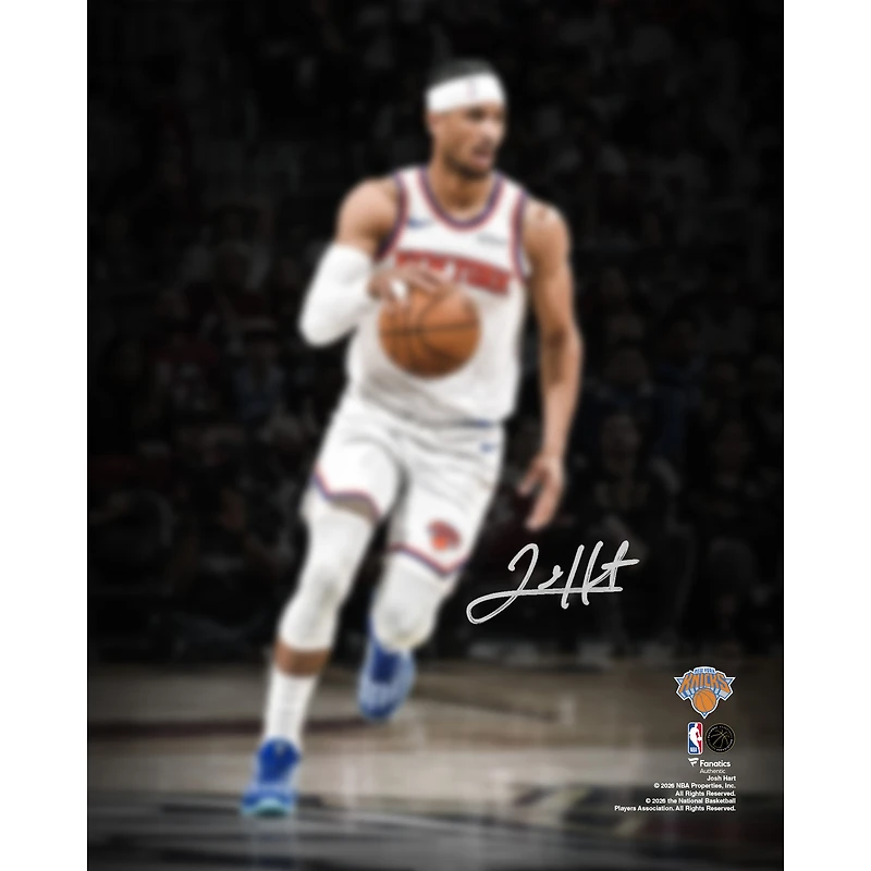 Josh Hart New York Knicks Autographed 2026 NBA Finals Champions 8" x 10" Action Spotlight Photograph