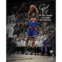 One of One: OG Anunoby New York Knicks Autographed 16" x 20" 2026 NBA Finals Celebration Photograph with Multiple Inscriptions