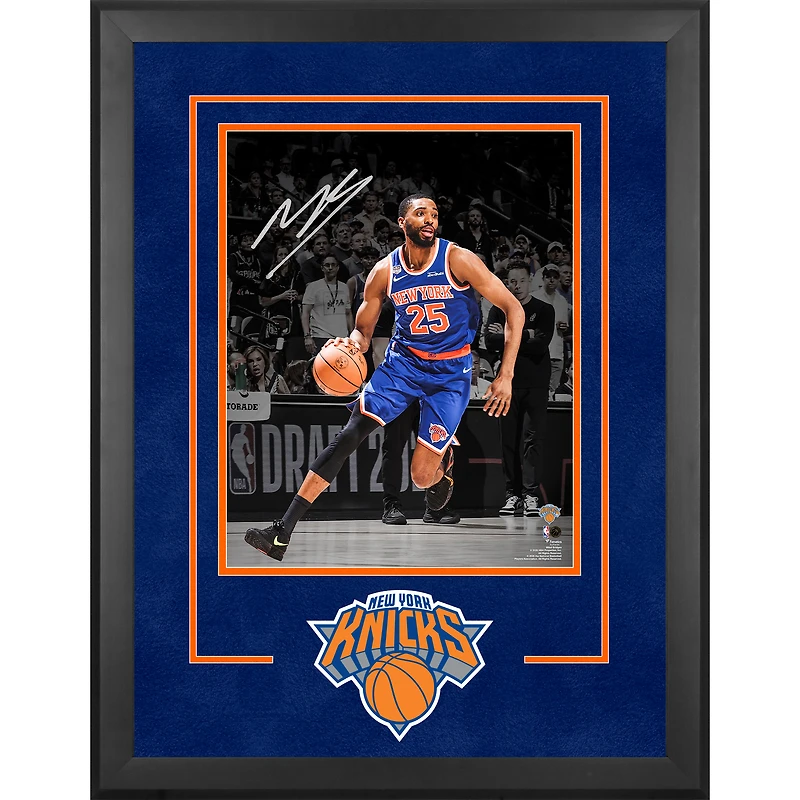 Mikal Bridges New York Knicks Autographed 2026 NBA Finals Champions Deluxe Framed 16" x 20" Action Spotlight Photograph