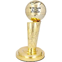 One of One: Mikal Bridges New York Knicks Autographed 2026 NBA Finals Larry O'Brien Replica Trophy with Multiple Inscriptions