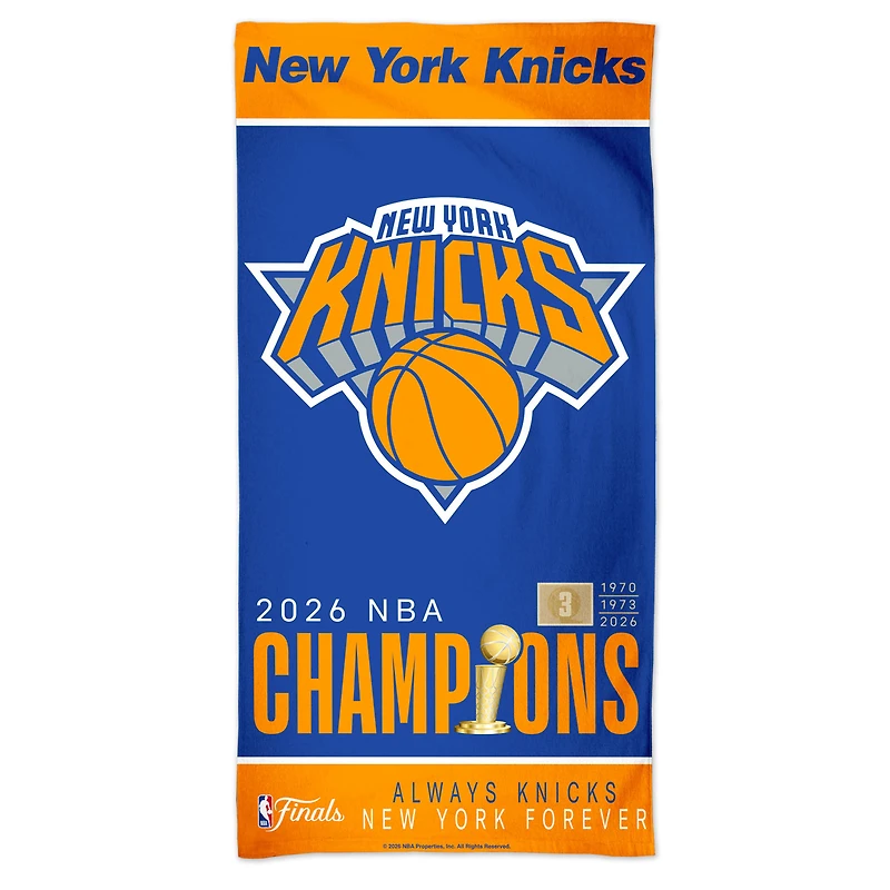 WinCraft New York Knicks 2026 NBA Finals Champions 30" x 60" Spectra Beach Towel