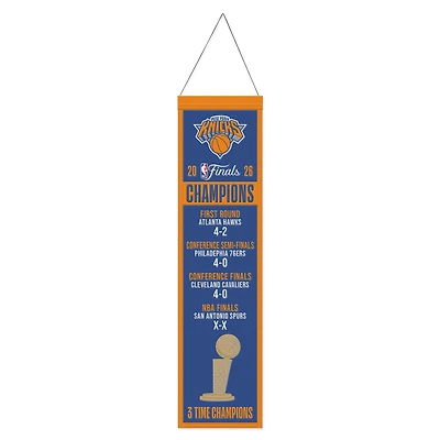 WinCraft New York Knicks Three-Time NBA Finals Champions 8" x 32" Wool Banner