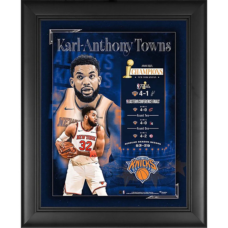 Karl-Anthony Towns New York Knicks 2026 NBA Finals Champions Framed 13" x 16" Collage