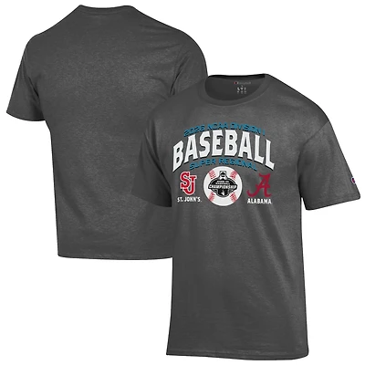 Unisex Champion Gray Alabama Crimson Tide vs. St. John's Red Storm 2026 NCAA Baseball Super Regional Matchup T-Shirt