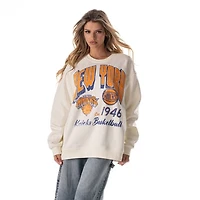 Women's The Wild Collective  Cream New York Knicks Oversized Graphic Sweatshirt