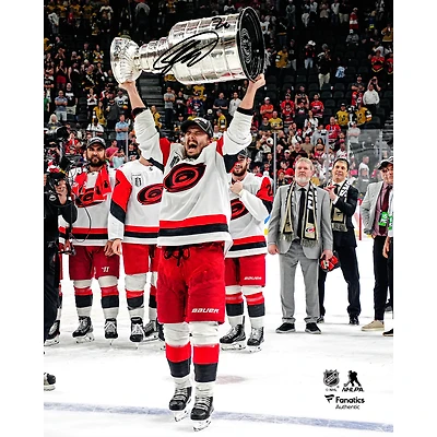 Sebastian Aho Carolina Hurricanes Autographed 2026 Stanley Cup Champions 8" x 10" Raising Cup Photograph