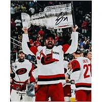 Seth Jarvis Carolina Hurricanes Autographed 2026 Stanley Cup Champions 8" x 10" Raising Cup Photograph