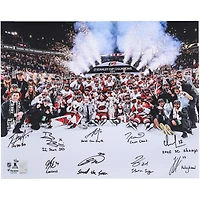 Carolina Hurricanes Autographed 2026 Stanley Cup Champions 16" x 20" Team Celebration Photograph with Multiple Signatures and Inscriptions