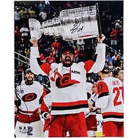 Seth Jarvis Carolina Hurricanes Autographed 2026 Stanley Cup Champions 16" x 20" Raising Cup Photograph