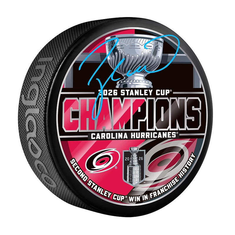 Taylor Hall Carolina Hurricanes Autographed 2026 Stanley Cup Champions Hockey Puck
