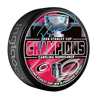 Taylor Hall Carolina Hurricanes Autographed 2026 Stanley Cup Champions Hockey Puck