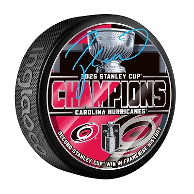Taylor Hall Carolina Hurricanes Autographed 2026 Stanley Cup Champions Hockey Puck