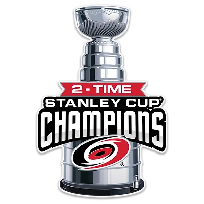 Carolina Hurricanes Two-Time Stanley Cup Champions 8" Stanley Cup Sign