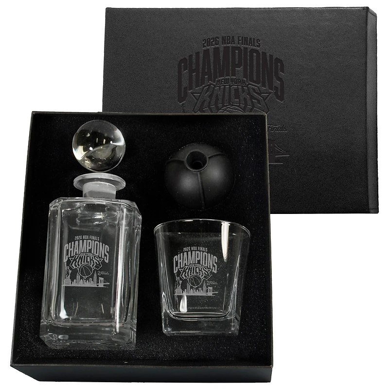 Logo Brands New York Knicks 2026 NBA Finals Champions 16oz. Decanter & 10oz. Whiskey Glass Set