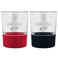 Great American Products Carolina Hurricanes 2026 Stanley Cup Champions Two-Piece 14oz. Commissioner Rocks Glass Set