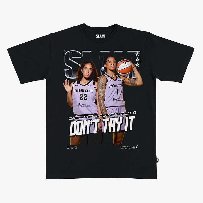 Unisex SLAM Gabby Williams & Veronica Burton Black Golden State Valkyries Cover T-Shirt