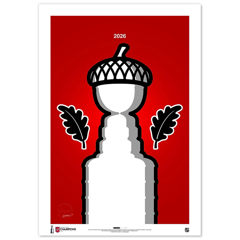 S. Preston Art & Designs Carolina Hurricanes 2026 Stanley Cup Champions 14" x 20" Minimalist Limited Edition Fine Art Print