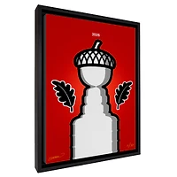 S. Preston Art & Designs Carolina Hurricanes 2026 Stanley Cup Champions 18" x 26" Minimalist Limited Edition Framed Canvas Wrap