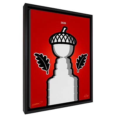 S. Preston Art & Designs Carolina Hurricanes 2026 Stanley Cup Champions 18" x 26" Minimalist Limited Edition Framed Canvas Wrap