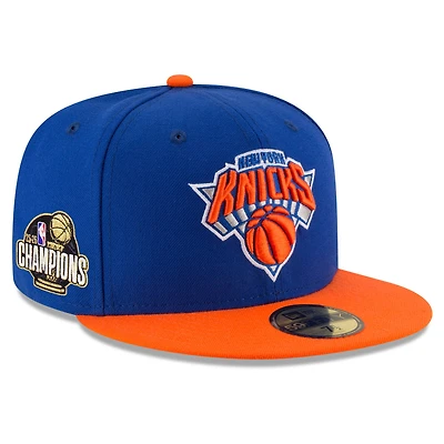 Men's New Era Blue/Orange New York Knicks 2026 NBA Finals Champions 59FIFTY Fitted Hat