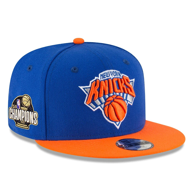 Youth New Era Blue/Orange New York Knicks 2026 NBA Finals Champions 9FIFTY Snapback Hat