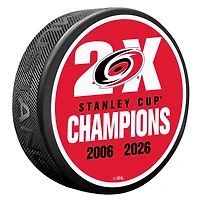 Carolina Hurricanes Two-Time Stanley Cup Champions 3'' Puck