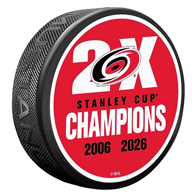 Mustang Products Carolina Hurricanes Two-Time Stanley Cup Champions 3'' Puck