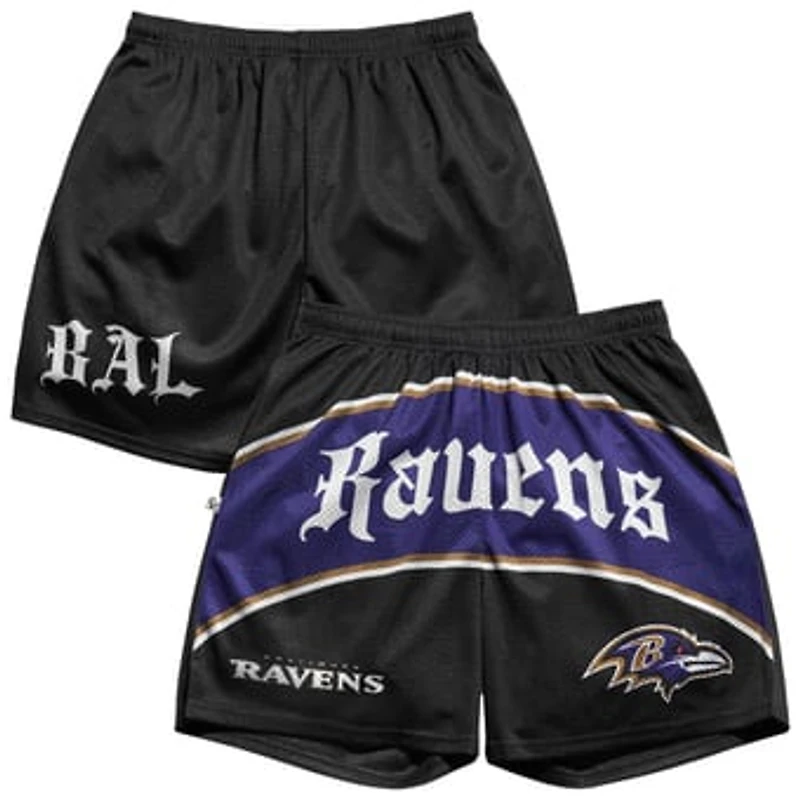 Men's Chalk Line Black Baltimore Ravens Victorian Retro Shorts