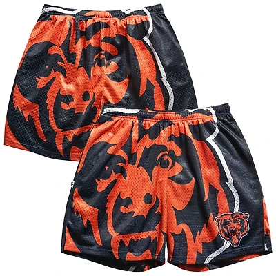 Men's Chalk Line Navy/Orange Chicago Bears Big Logo Retro Shorts