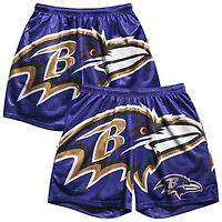 Men's Chalk Line Purple Baltimore Ravens Big Logo Retro Shorts