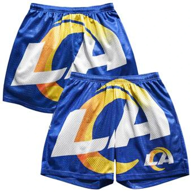 Men's Chalk Line Royal Los Angeles Rams Big Logo Retro Shorts