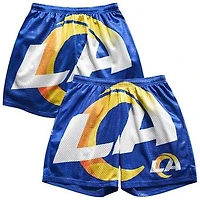 Men's Chalk Line Royal Los Angeles Rams Big Logo Retro Shorts