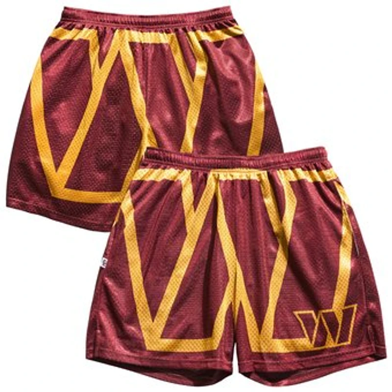 Men's Chalk Line Burgundy Washington Commanders Big Logo Retro Shorts