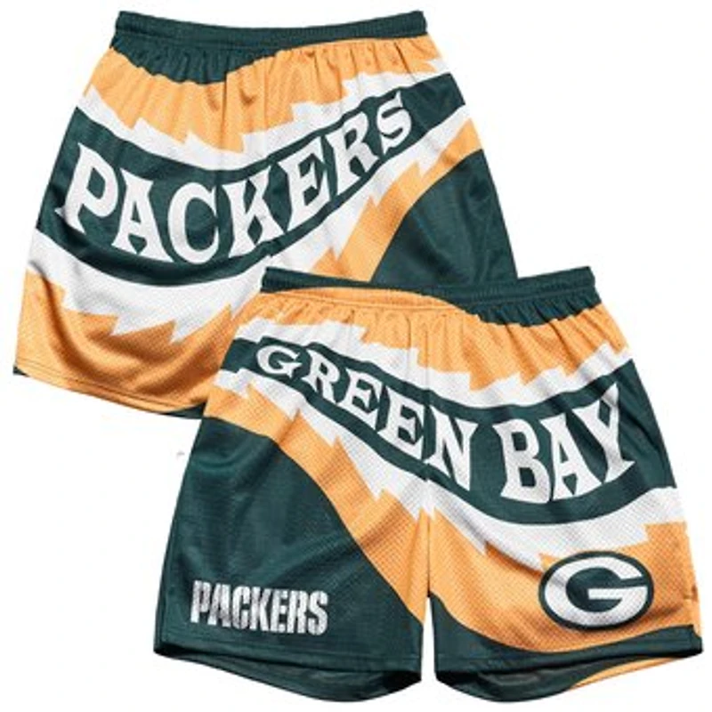 Men's Chalk Line Green Green Bay Packers Saw Blade Retro Shorts
